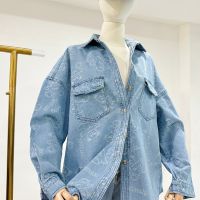 Denim shirt สื้อเชิ้ตยีนแท้ทรงoversize ชลุลายน้องหมี