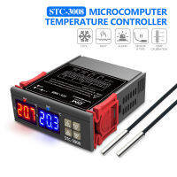 STC-3008 AC 110-220V Dual Digital Temperature Controller 2 รีเลย์เอาท์พุทเทอร์โมฮีตเตอร์พร้อมหัววัดตู้เย็นบ้านเย็นความร้อน-harjea4397887