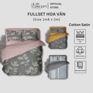 Bộ Chăn Ga Gối 5 Món Cotton Satin Size 1m8 x 2m Nhiều Hoa văn À Ơi Concept