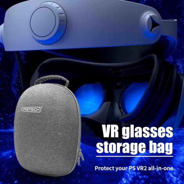 กระเป๋าถือป้องกันเลนส์-vr-มาใหม่การดูดซับแรงกระแทกกระเป๋าเก็บของซิปคู่สำหรับอุปกรณ์เสริมแว่นตา-ps-vr2แว่นตา-vr