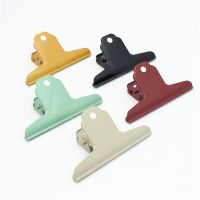 1pc Color Metal Simple Large Ticket Clip School Office File Folder Student Stationery Test Paper Storage Clip Note Clip