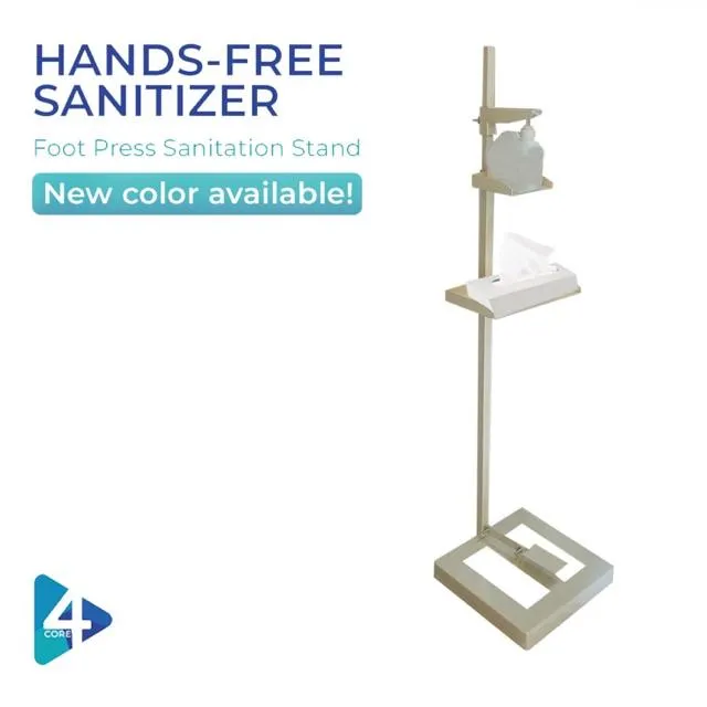 4Core Systems HandsFree Sanitizer Dispenser Foot Operated Alcohol
