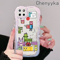 เคส Chenyyyka สำหรับ Realme C25 C15 C12 C25s Narzo 20 Narzo 30A Narzo Narzo Narzo 50A เคสการ์ตูนน่ารักการหลอกมอนสเตตตริส์การอัปเกรดวัสดุขอบคลื่นเนื้อครีมนุ่มเคสมือถือกันกระแทกแบบใสฝาครอบป้องกันปลอกโปร่งใสลายกล้องถ่ายรูป