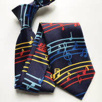 Rainbow Color Men Formal Occasion Necktie Musical Theme Party Necktie Musician Music Ties