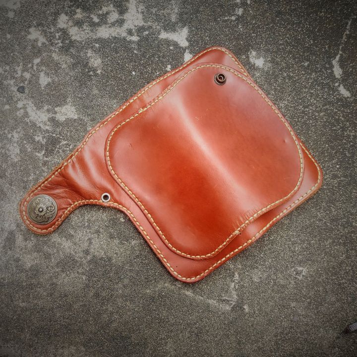 กระเป๋าหนังเเท้-ทรงยาว-กระเป๋าสตางค์หนังวัวแท้ๆ-หนังอย่างหนา-genuine-cowhide-clutch-wallet-red-moon-style