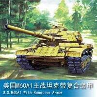 ทรัมเป็ตเตอร์80105 1/35 U.S. รถถังประจัญบานหลักของ M60A1พร้อมมอเตอร์หุ่นประกอบชุดก่อสร้างพลาสติก Hoy สำหรับ S DIY ไฟฟ้า