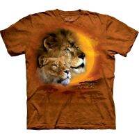 2023 Customized Fashion Lion Couple in Desert Sun T-Shirt - Medium，Contact the seller for personalized customization