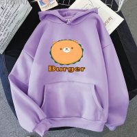 Sudaderas con capucha para hombre y mujer, ropa informal de lana con estampado de oso de hamburguesa, ahuna grande, estilo Harajuku, de línea minimalista, para Otoño e Invierno