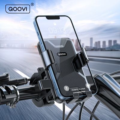 กรอบกันกระแทกมือถือจักรยานแท่นวางโทรศัพท์จักรยาน QOOVI ยึดที่ใส่โทรศัพท์ GPS รองรับ14 Pro