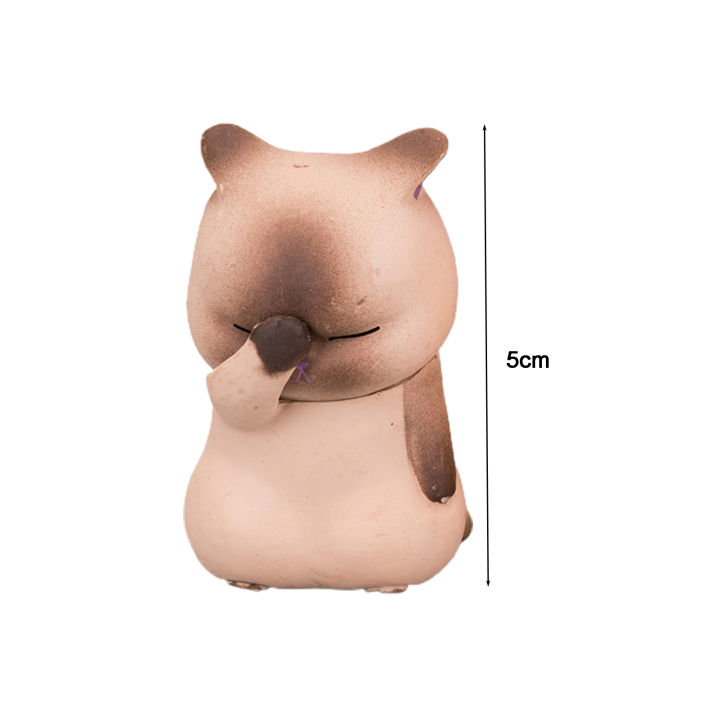 microgood-แมวรูปปั้นรายละเอียดประณีตของเล่นเรซิ่น-little-figurine-face-ของตกแต่งรูปแมวสำหรับตกแต่งบ้าน