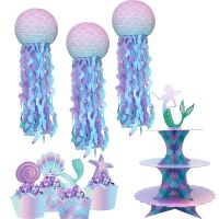 【YF】 New Jellyfish Paper Lantern Disposable Tableware for Themed Birthday Decoration Wedding Supply