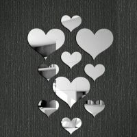 ✷✜ 10Pcs/Set Durable Love Heart Stickers Wall Sticker Mirror Mural 3D Decal Simple DIY Decorative Removable Paster Home Decoration