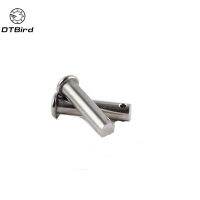 20 Buah/Lot M6 6Mm M6 304 Pin Clevis Baja Tahan Karat Pin Silinder Kepala Datar dengan Lubang