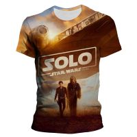 2023 NEWCasual Streetwear New Star Wars Solo แฟชั่นแขนสั้นพิมพ์ผู้ชายผู้หญิงเสื้อยืด3D รอบคอเสื้อ Tops Tee