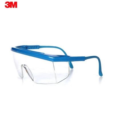 3M 1711 แว่นนิรภัย (แว่นเซฟตี้) STRING-RAYS กรอบฟ้า เลนส์ใส Safety Eyewear Protection