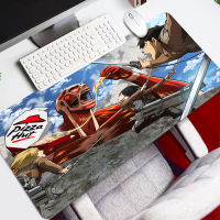 Attack On Titan Large Gaming Mousepads Mouse Pad DIY Persian Carpet Laptop Pc Gamer Keyboard Mat XXL Mousepad Edge White Tassel Rubber Table Mat for Pet Locking Edge