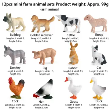 Set of 12 Resin Farm Animal Figurines