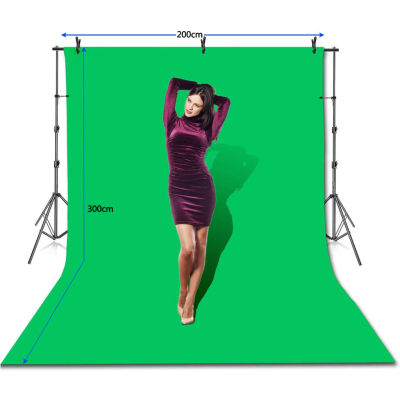 ์NP จัดส่งฟรี Photography 2*3m Green Screen ผ้าฉากถ่ายภาพ สตูดิโอถ่ายภาพ ฉากหลัง ฉากถ่ายรูป 2*2m Background Stand Kit 6 คลิป&amp;1 กระเป๋า