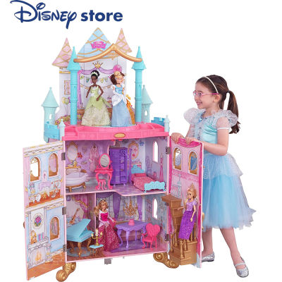 KidKraft Disney Princess บ้านตุ๊กตาไม้เต้นรำและความฝัน สูงกว่า 4 ฟุต มีเสียง ฟลอร์เต้นรำหมุนได้ และของเล่น 20 ชิ้น ของขวัญสำหรับอายุ 3 ปีขึ้นไป