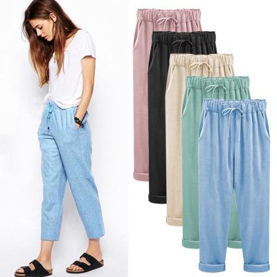 Spring And Summer Large Size Cotton And Linen Pants Childrens Pants Plus Fat Plus Size 200Kg Fat Mm Loose Thin Linen