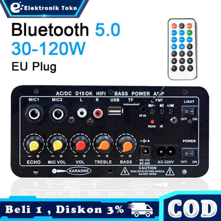 Home Audio Power Amplifier Board HiFi Bass Bluetooth Dual Microphone