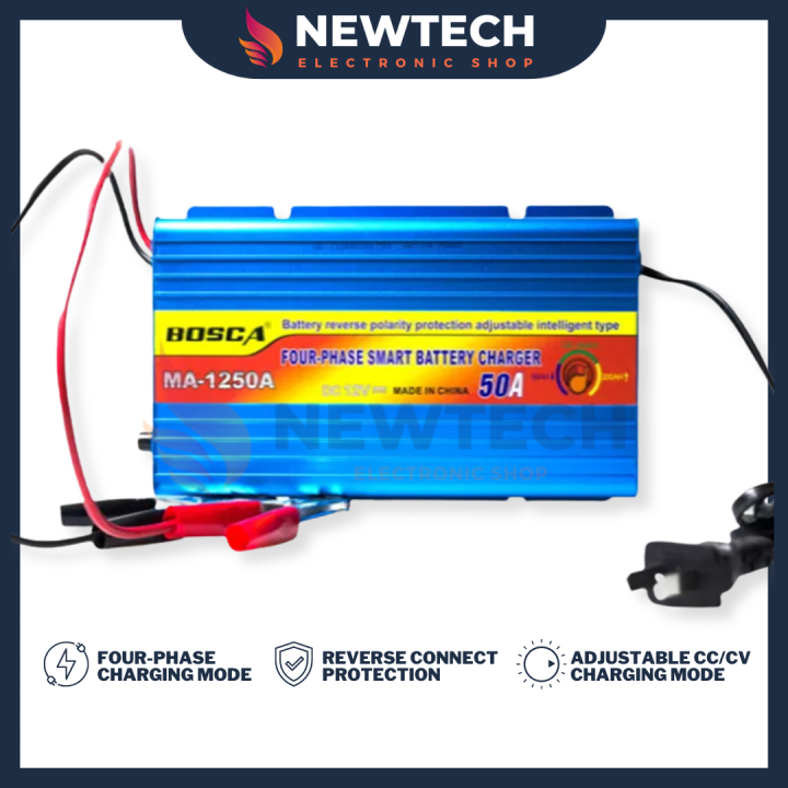 NewTech Bosca MA1250A 50A Four Phase Smart CAR Battery Charger Lazada PH