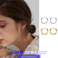 COCOJEWELRY ต่างหูเกลียวบิดเรขาคณิตสำหรับผู้หญิงต่างหูสไตล์เกาหลี