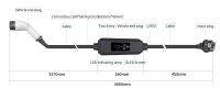 Type2 Type1 J1772กล่องชาร์จแบบพกพา EV สายเคเบิลปรับได้16 A 240V ยานพาหนะไฟฟ้า3.84Kw เหมาะสำหรับรถยนต์ EV ทั้งหมด