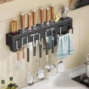 Giá cài dao dán tường - Kèm 2 miếng dán siêu chắc - Hàng dày dặn 1mm