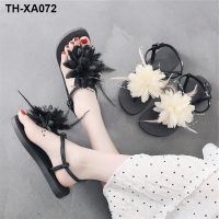 2021 new sandals womens summer flat all-match fairy wind non-slip seaside vacation Roman flower beach shoes