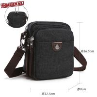 Hot Sale One-Shoulder Messenger Bag Male ins Trendy Small Canvas Waist Lightweight Mens Mobile Phone Mini Shoulder