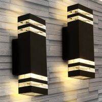 GU10 Outdoor Wall Light LED Light Control Induction Garden Wall Lamps Double Head Up and Down Lighting Courtyard Balcony Sconce