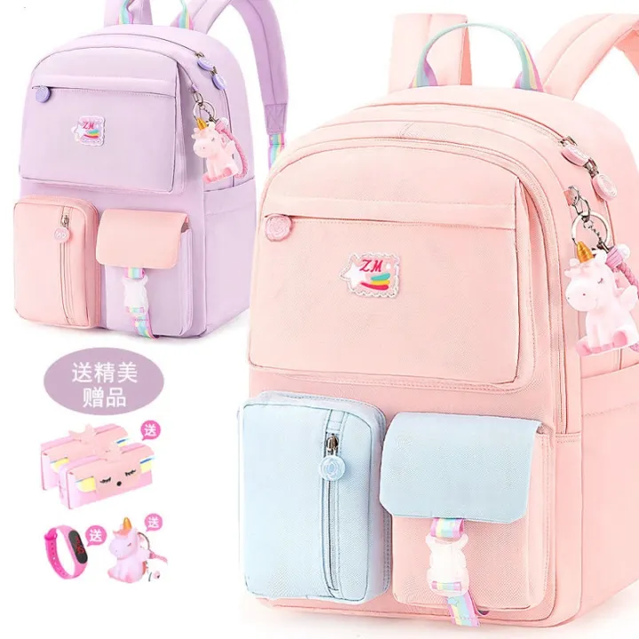 Bag pupil girl to sixth grade 123 lovely waterproof unicorns and burden ...