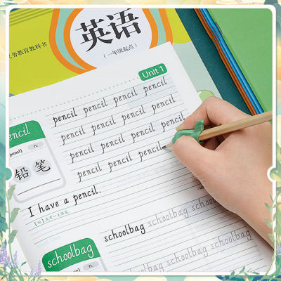 2Pcs English Primary School Grades 1-6 Volume 1 and Volume 2 Synchronized Word Book Italic Redbook Practice Calligraphy