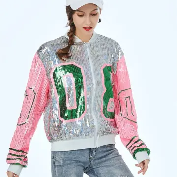 Pink and green 08 sequin clearance jacket