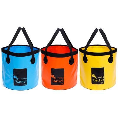 Collapsible Bucket with Durable Handle 20L Wearproof Water Container Wash Basin Multipurpose Folding Bucket R2LC