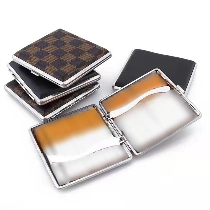 double-open-leather-ciggarett-case-holder-for-20pcs-ciggarete-stainless-steel-tobaco-ciggarettee-box-smking-tools