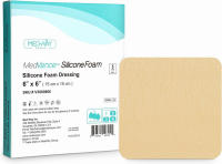 MedVance TM Silicone - Silicone Adhesive Foam Absorbent Dressing, 6"x6", Box of 5 dressings 6x6 Inch (Pack of 5)