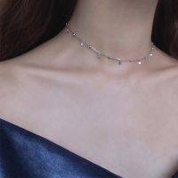 ✘♟❁ New 925 Sterling Silver Exquisite Bead Chain Round Choker Shiny Pendant For Women Wedding Gift Collares Fine Jewelry NK042