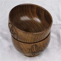 Altar Bowl Handmade Wood Bowls Ritual Tableware Ceremony Moon Divination Astrological Tool Board Game Witchcraft Prop S06 21