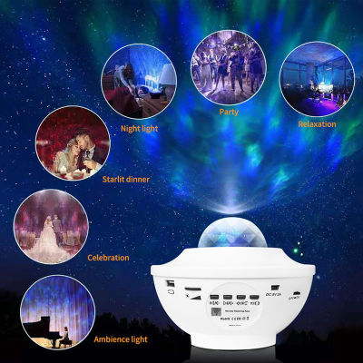 Colorful Galaxy Projector Nightlight Child Blueeeth USB Music Player Star Led Spotlights Romantic Ceiling Spots Lamp Home Decor