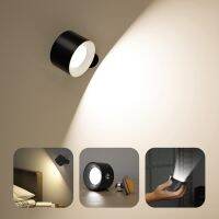 hyfvbujh№✲▲ Wall Rechargeable Night Lamp Sconces 3 Color Magnetic Mounted Reading Lights for Bedroom Bedside Closet