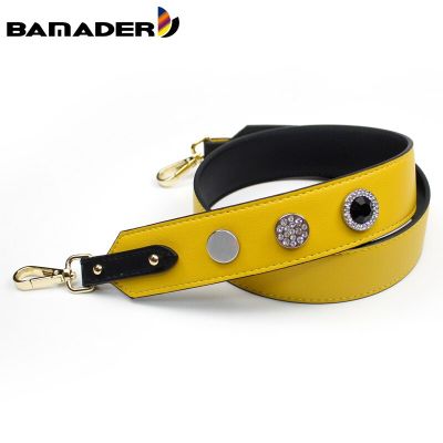 BAMADER Leather Wide Strap Diamond Bag Shoulder Strap High Quality Litchi Pattern Messenger Accessories For Bags Fashion Parts