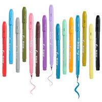 15Pcs Sign Brush Pens Arts Felt Tip Marker Water Based Journaling Pen Set Assorted Colors Brush Tip Pens