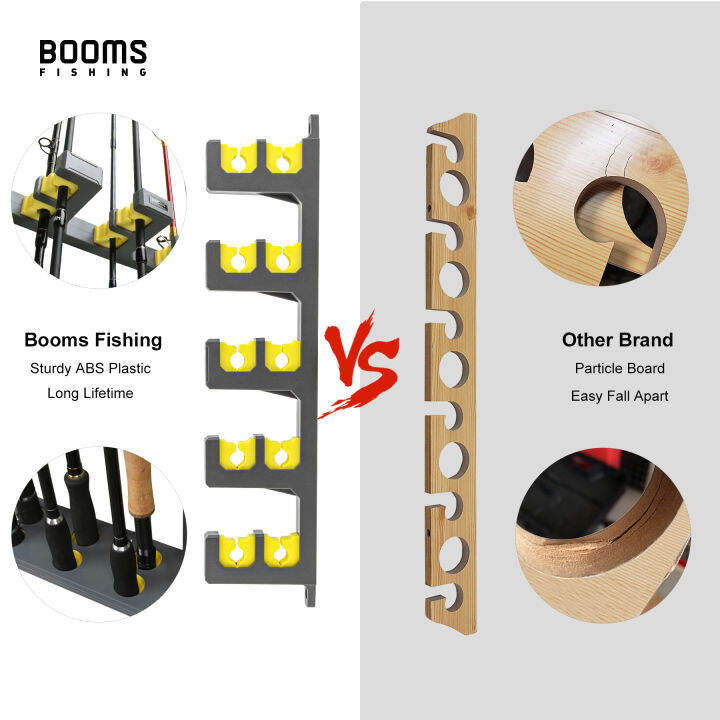 booms-fishing-wv4-fishing-rod-holders-vertical-wall-rod-rack-store-up-to-10-rods-for-fishing-pole-holder-storage-tools-4-colors