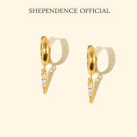 Shependence ต่างหูห่วง คริสตัลลูกศร (Crystal Arrow Huggie Hoops Earrings)