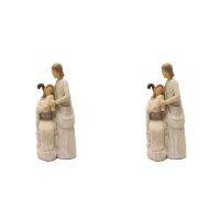 2X Holy Family Statues Jesus Mary Joseph Catholic Religious Figurine Home Decor for Home Nativity Scene Christmas Gift