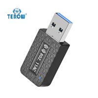 TEROW AC1300 USB Mini Dual Band อะแดปเตอร์ WiFI 2.4GHz + 5GHz เสาอากาศ2dBi ในตัวความเร็วสูงการ์ดเน็ตเวิร์กตัวรับสัญญาณ WiFI USB3.0