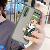 UCUC เคสโทรศัพท์เคสสำหรับ OPPO Reno3 Pro 4Gการ์ตูนหมีCase (มีสายรัดข้อมือ) กันกระแทกFrostedฝาหลังเลนส์เคสโทรศัพท์Reno 3 Pro 4G