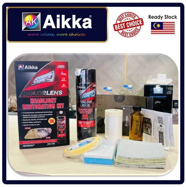 AIKKA Headlamp Color Lens Set 400ml 2K Aerosol Tin Spray Headlight